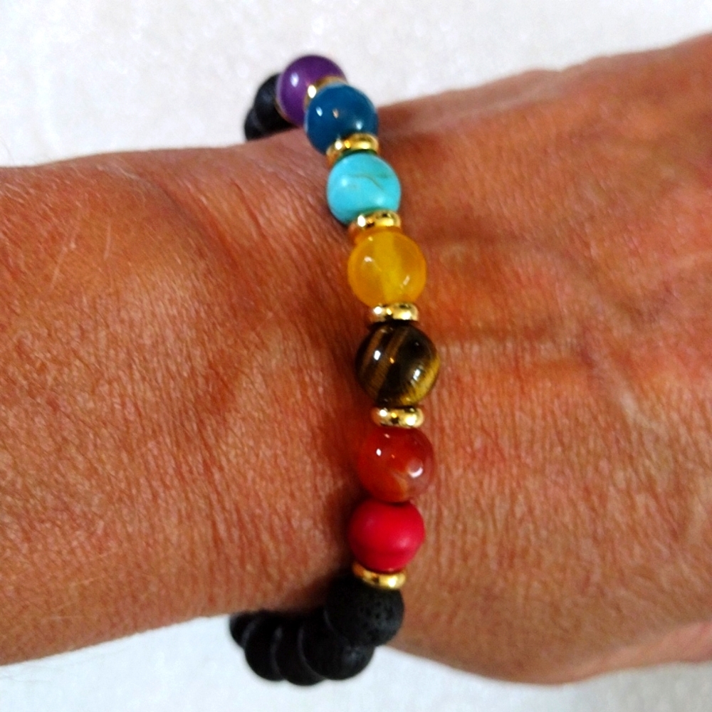 Alexa's Angels stretch fit lava beads bracelet.